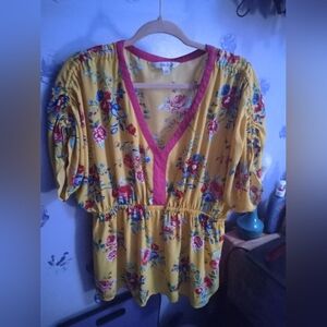 The Pioneer Woman Yellow Floral Top